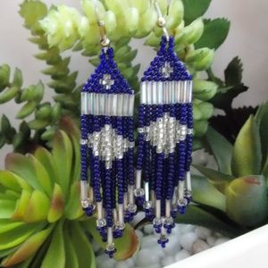Handmade Navajo Bead Chandelier Earrings